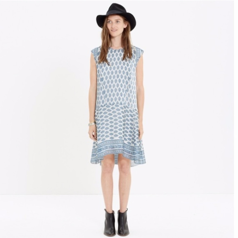 MADEWELL Skyscape Dress Diamond Floral Print Sz XS